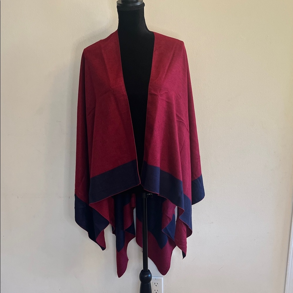 Elegant Burgundy and Navy Women's Shawl